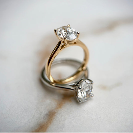 Cathedral Set Classic Oval Cut Solitaire - 1.50ct+ (9mm+, D/E & VVS)