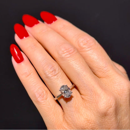 Cathedral Set Classic Oval Cut Solitaire - 1.80ct+ (9.5mm+, D/E & VVS)