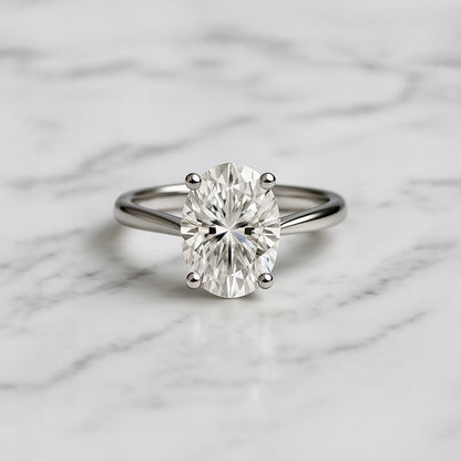 Cathedral Set Classic Oval Cut Solitaire - 2ct+ (10mm+, D/E & VVS)