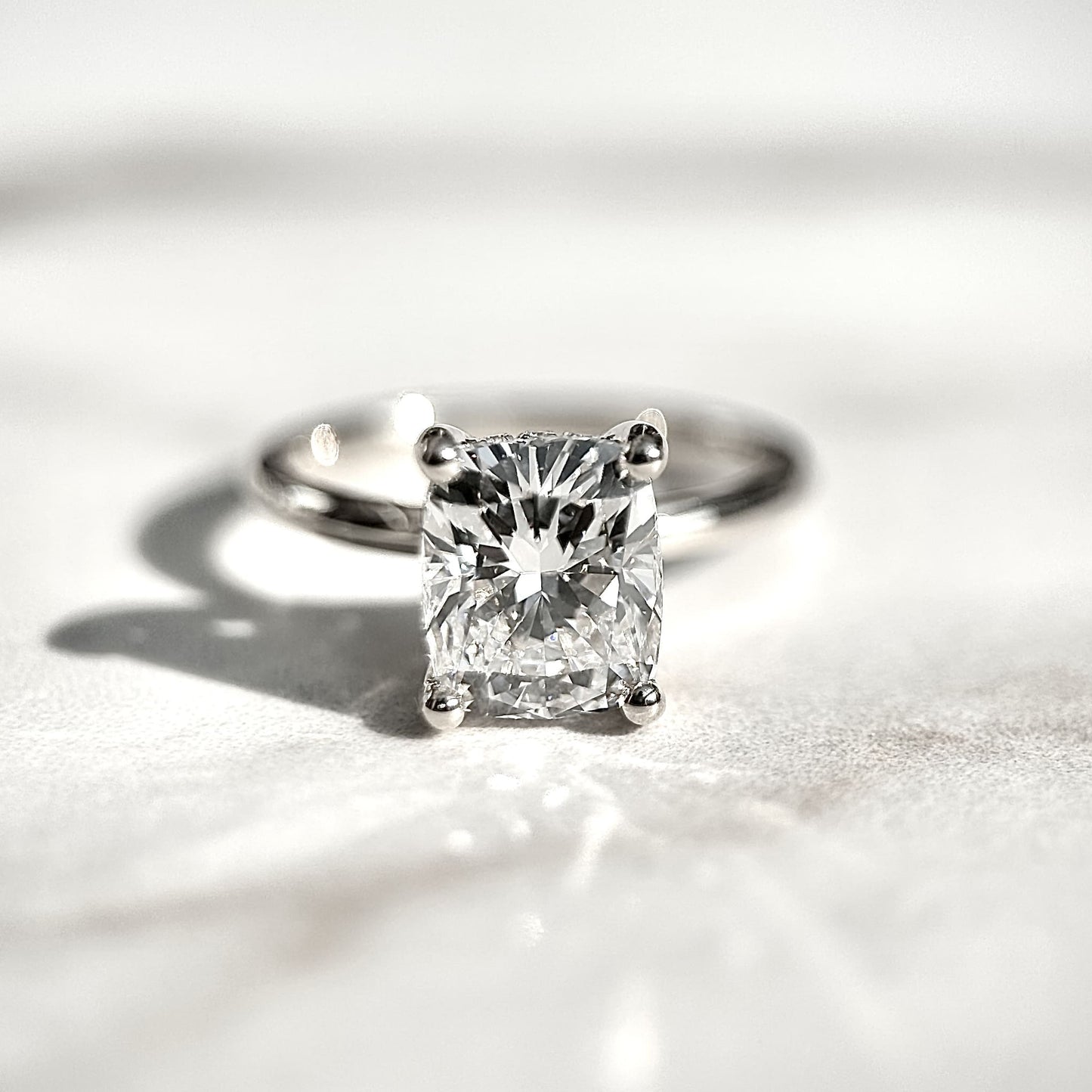 Classic Cushion Cut Hidden Halo - 2ct+ (D/E & VVS)