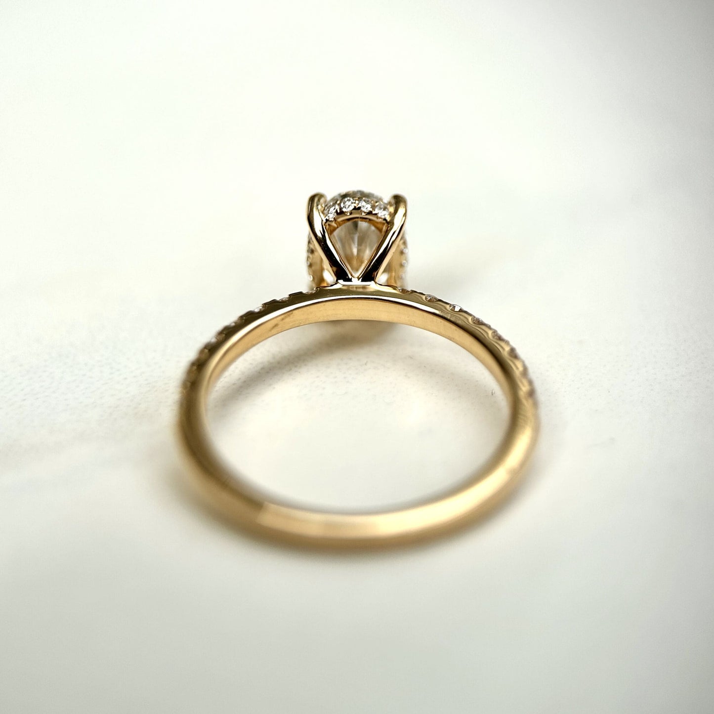 Classic Oval Cut Hidden Halo with Diamond Band - 1.20ct+ (8.5mm+, D/E & VVS)