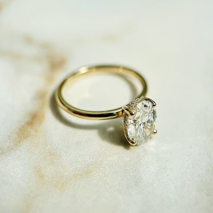 Classic Oval Cut Hidden Halo - 1.50ct+ (9mm+, D/E & VVS)