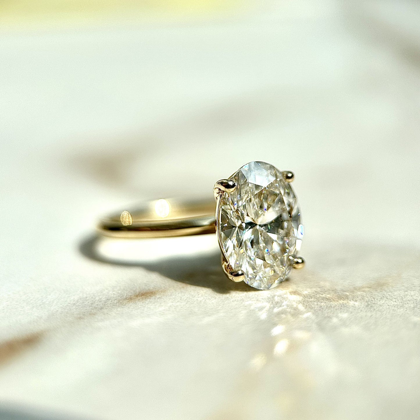 Classic Oval Cut Solitaire - 3ct+ (11.5mm+, D/E & VVS)