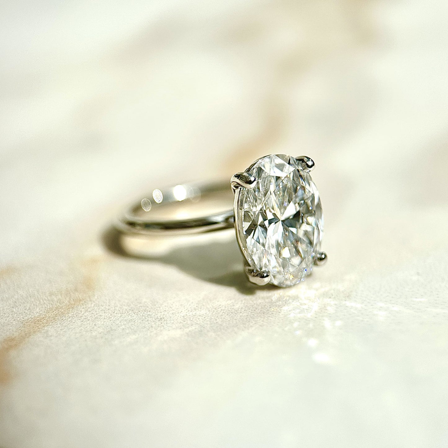 Classic Oval Cut Solitaire - 3ct+ (11.5mm+, D/E & VVS)