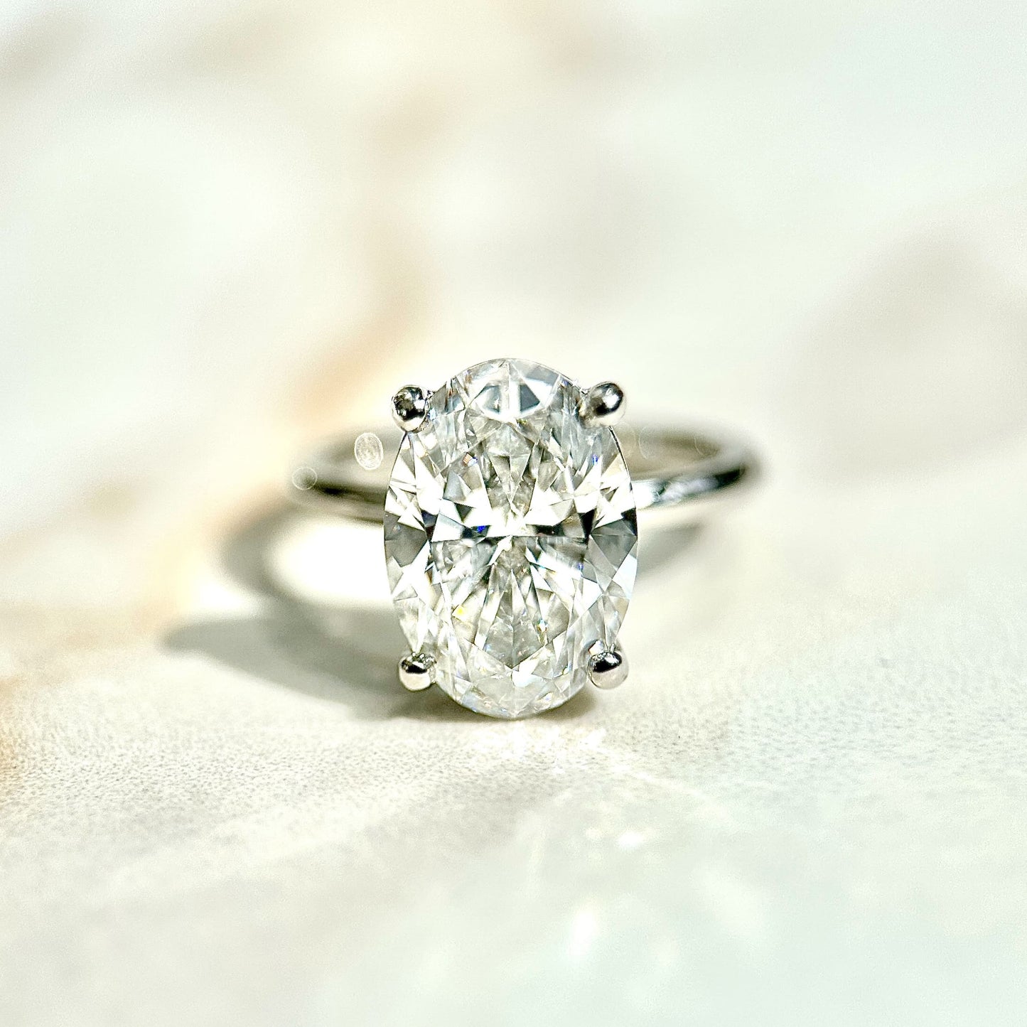 Classic Oval Cut Solitaire - 3ct+ (11.5mm+, D/E & VVS)