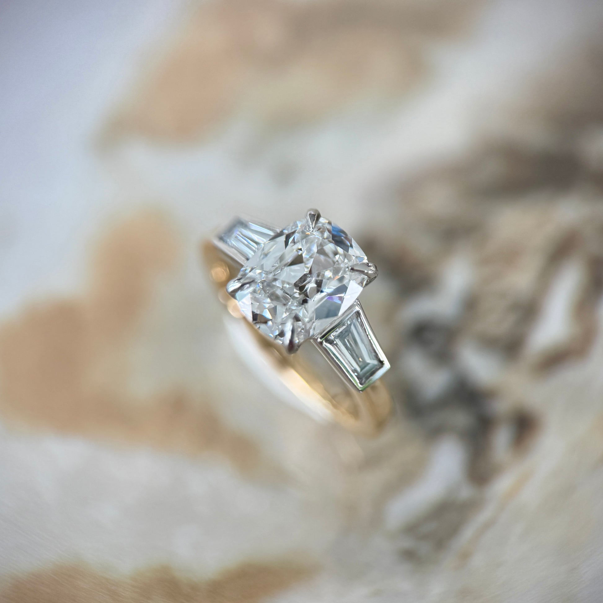 London Diamonds Classic Antique Cushion and Tapering Baguettes - 2ct+ (D/E & VVS)