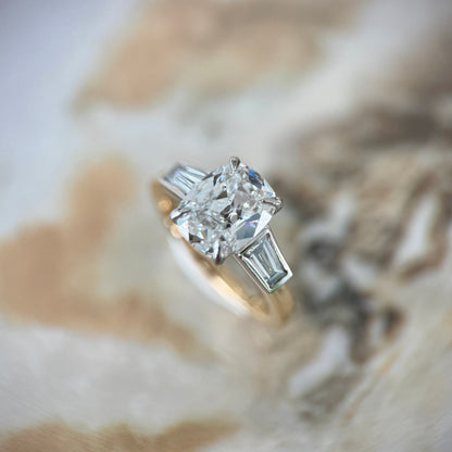 London Diamonds Classic Antique Cushion and Tapering Baguettes - 2ct+ (D/E & VVS)