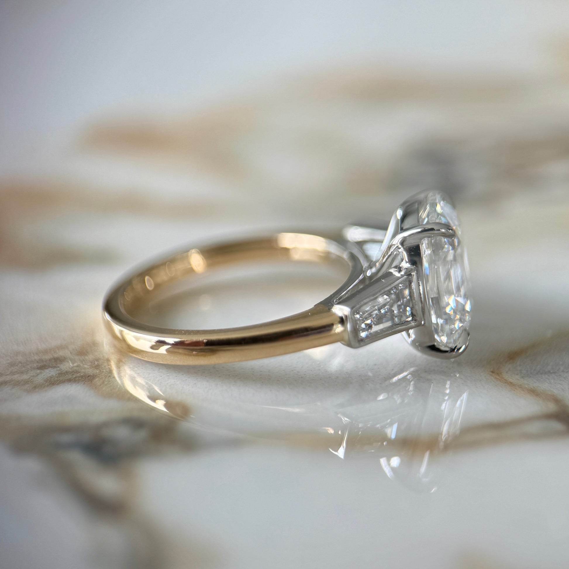 London Diamonds Classic Antique Cushion and Tapering Baguettes - 3ct+ (D/E & VVS)