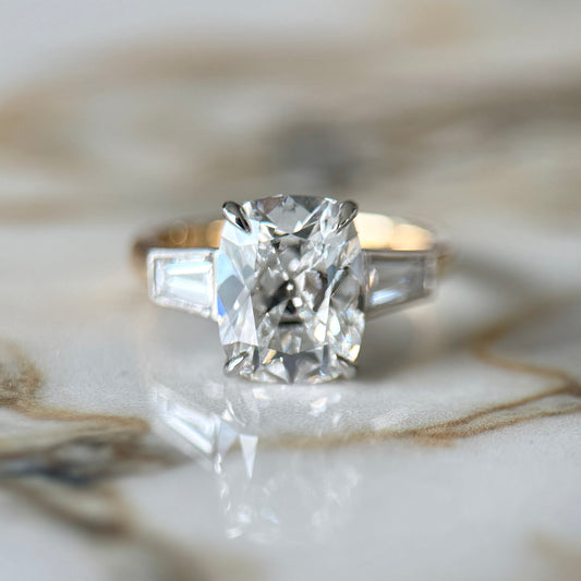 London Diamonds Classic Antique Cushion and Tapering Baguettes - 3ct+ (D/E & VVS)