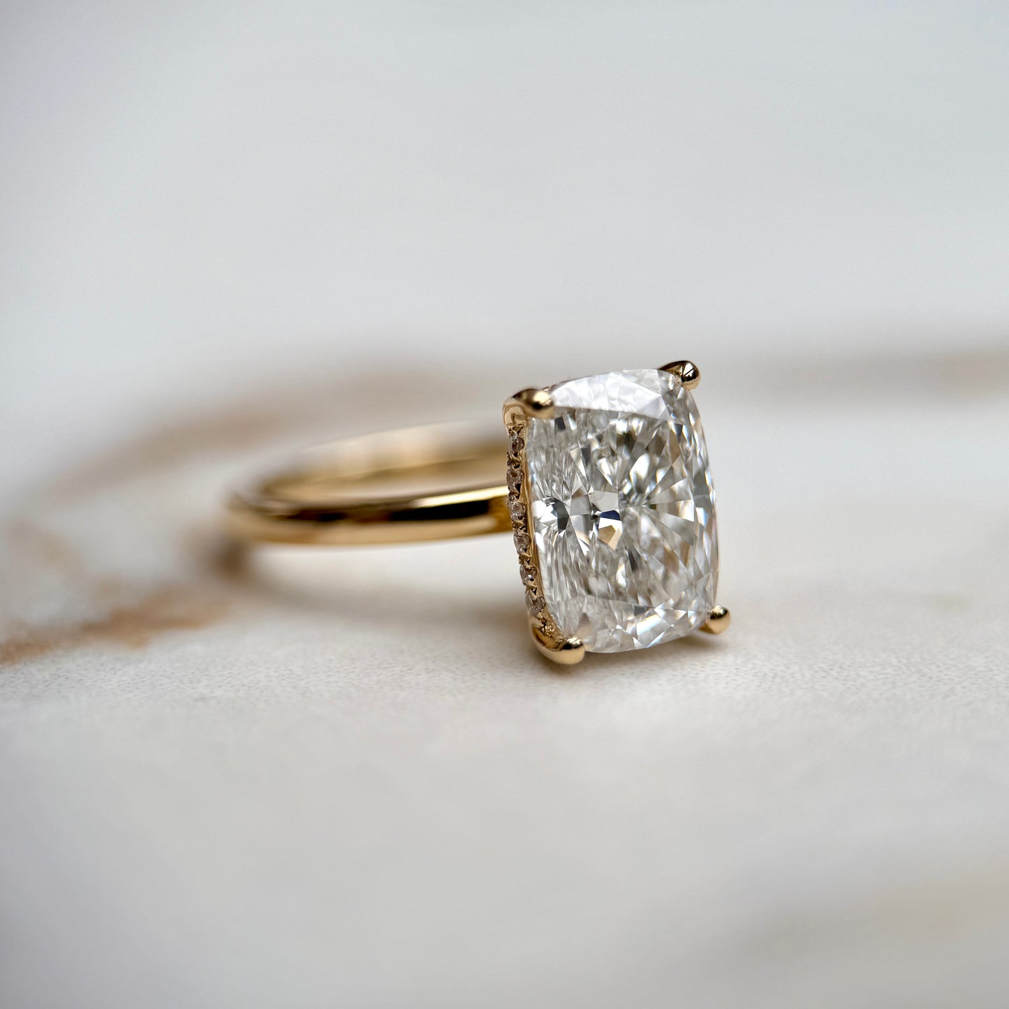Classic Elongated Cushion Cut Hidden Halo - 3ct+ (10mm+, D/E & VVS)