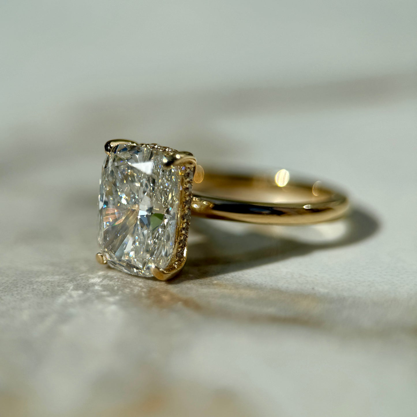 Classic Elongated Cushion Cut Hidden Halo - 3ct+ (10mm+, E/VS1+)