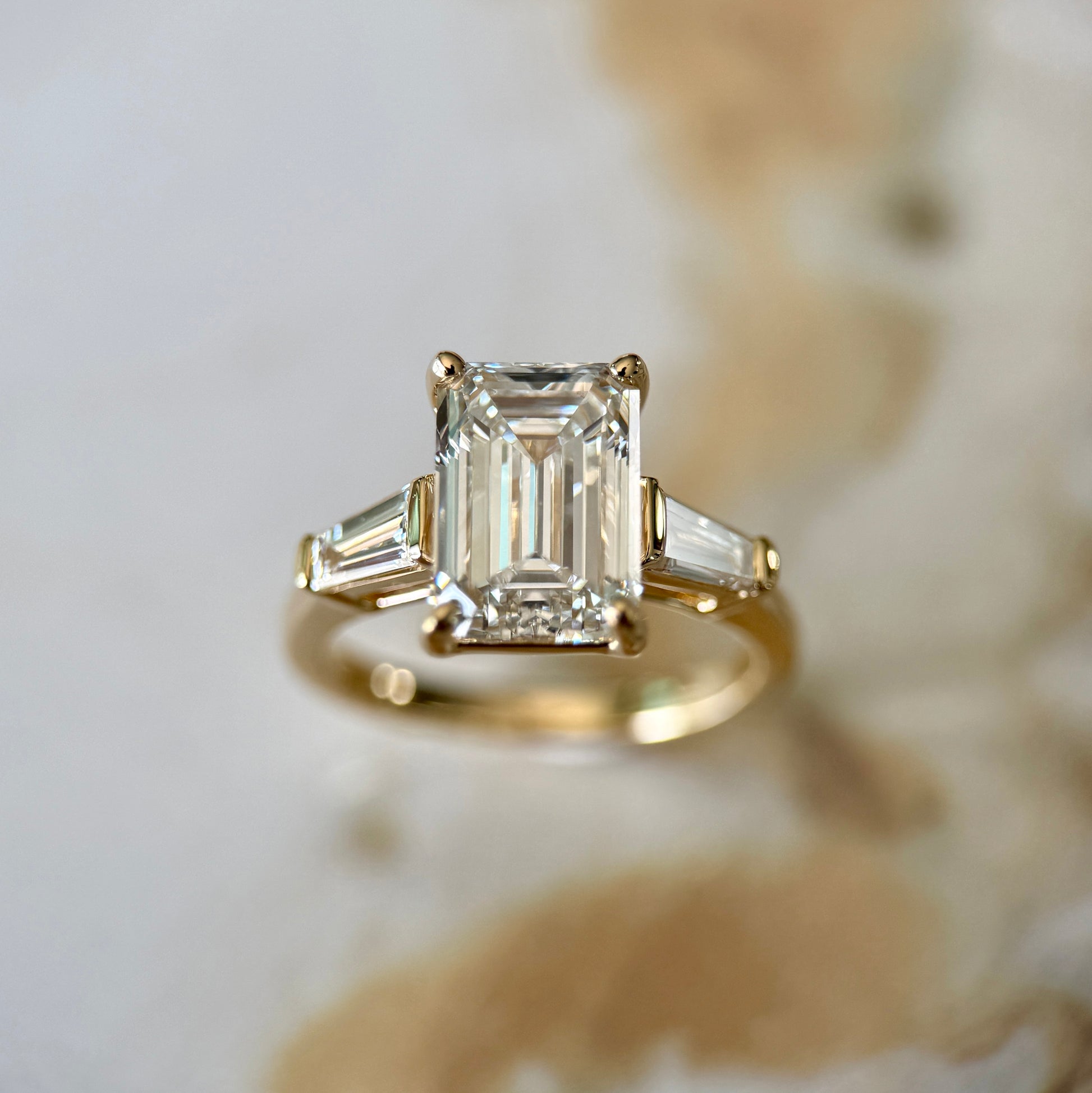 London Diamonds Classic Emerald and Tapering Baguettes - 3ct+ (9.5mm+, D/E & VVS)