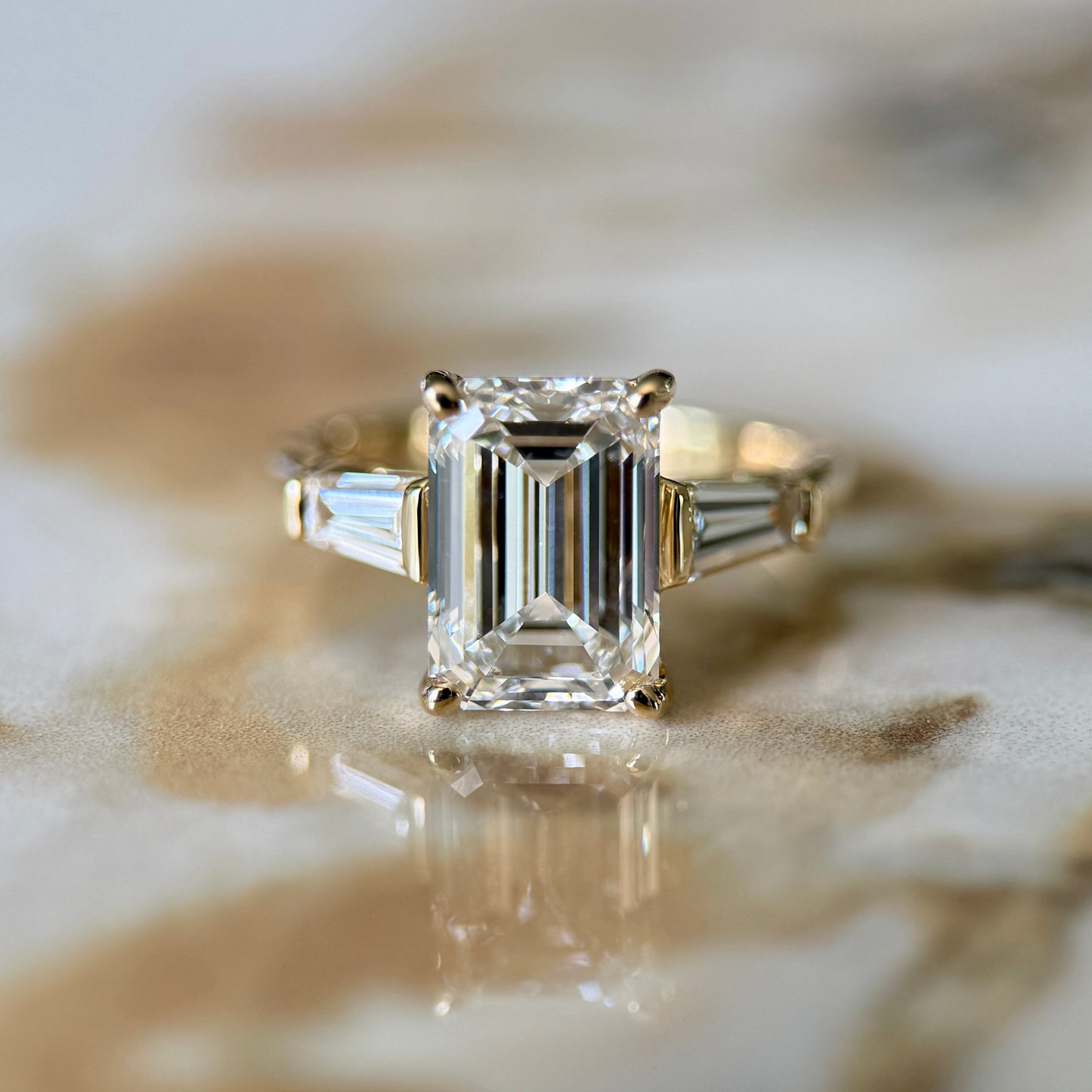 London Diamonds Classic Emerald and Tapering Baguettes - 3ct+ (9.5mm+, D/E & VVS)