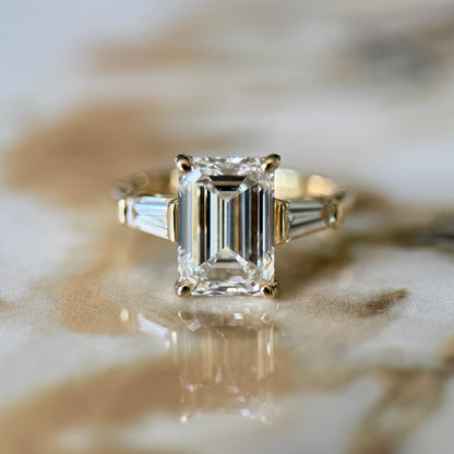 London Diamonds Classic Emerald and Tapering Baguettes - 3ct+ (9.5mm+, D/E & VVS)