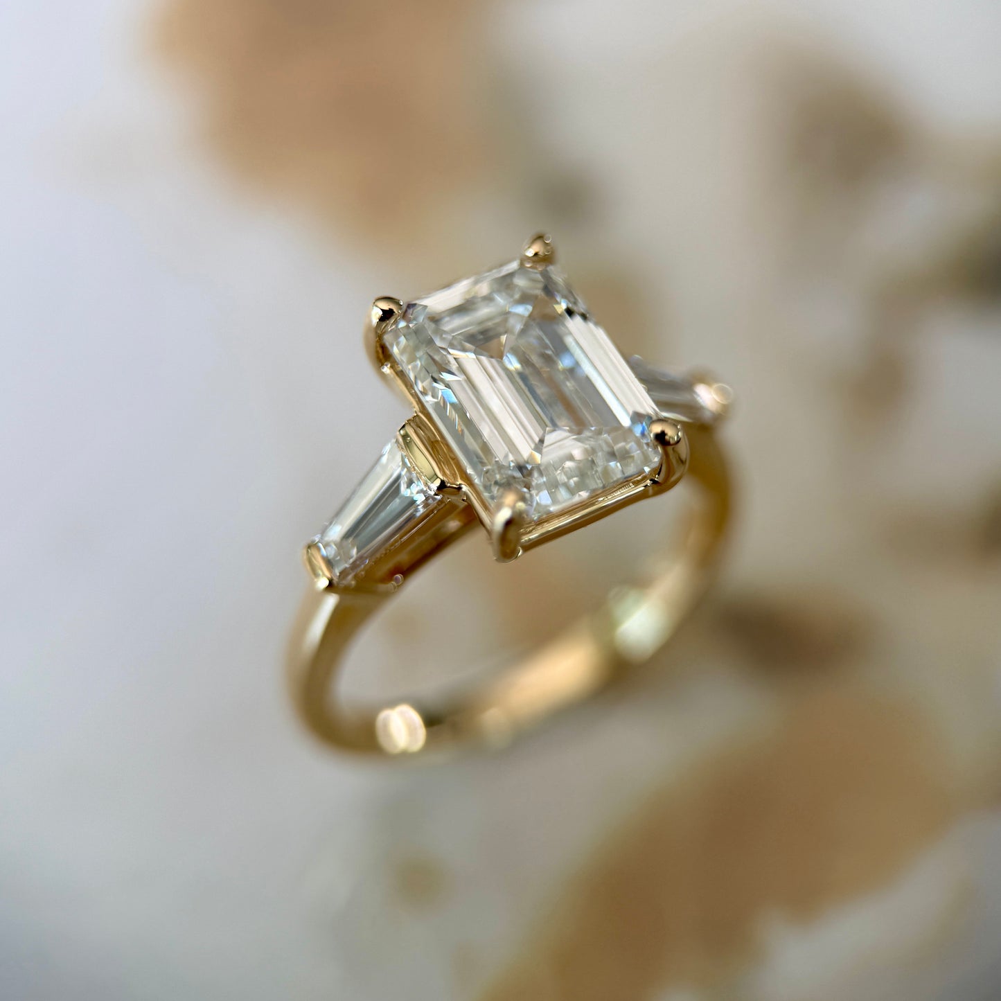 London Diamonds Classic Emerald and Tapering Baguettes - 3ct+ (9.5mm+, D/E & VVS)