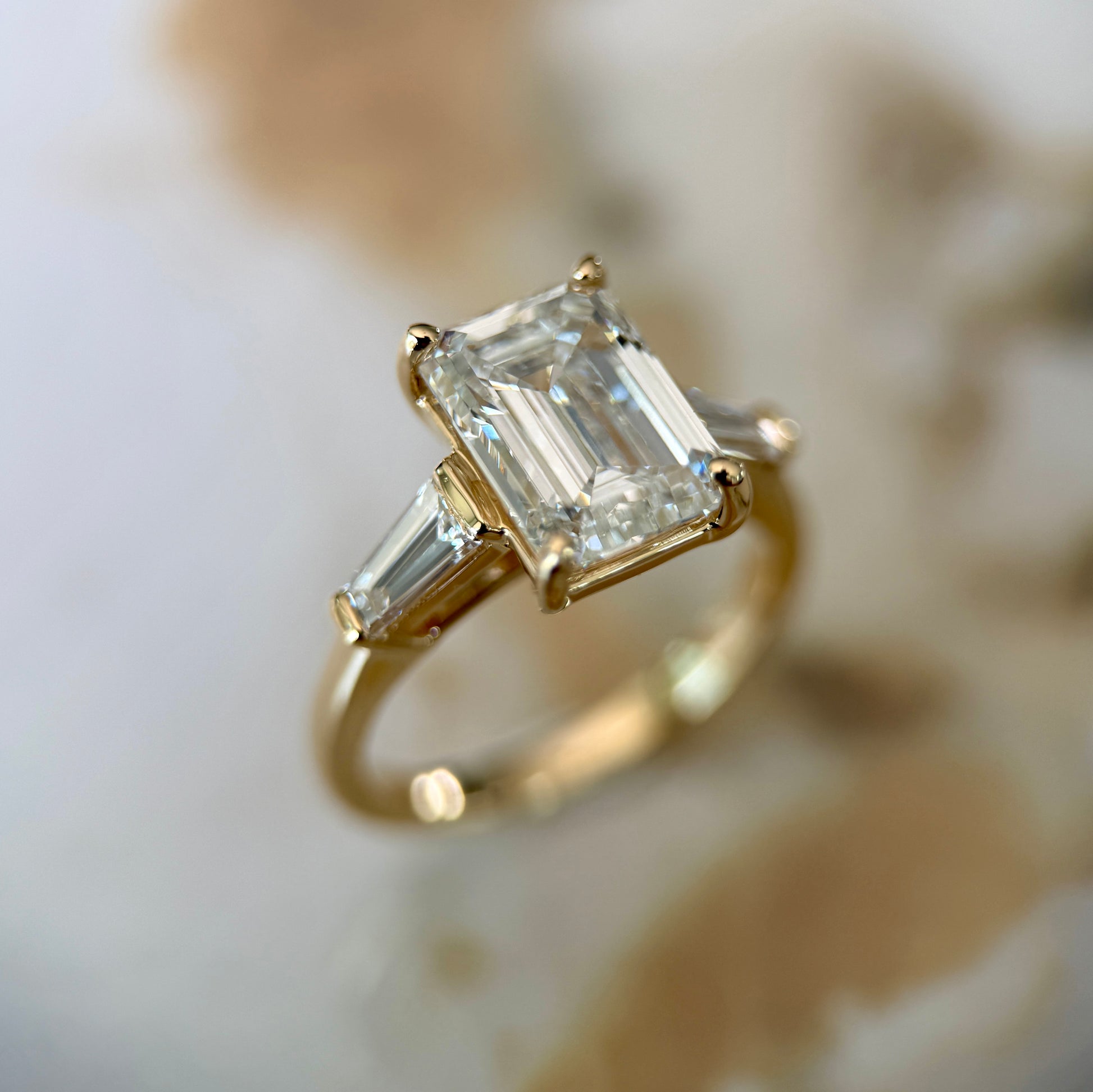 London Diamonds Classic Emerald and Tapering Baguettes - 3ct+ (9.5mm+, D/E & VVS)