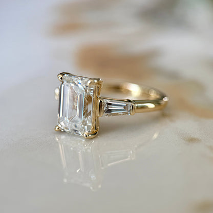 London Diamonds Classic Emerald and Tapering Baguettes - 3ct+ (9.5mm+, D/E & VVS)