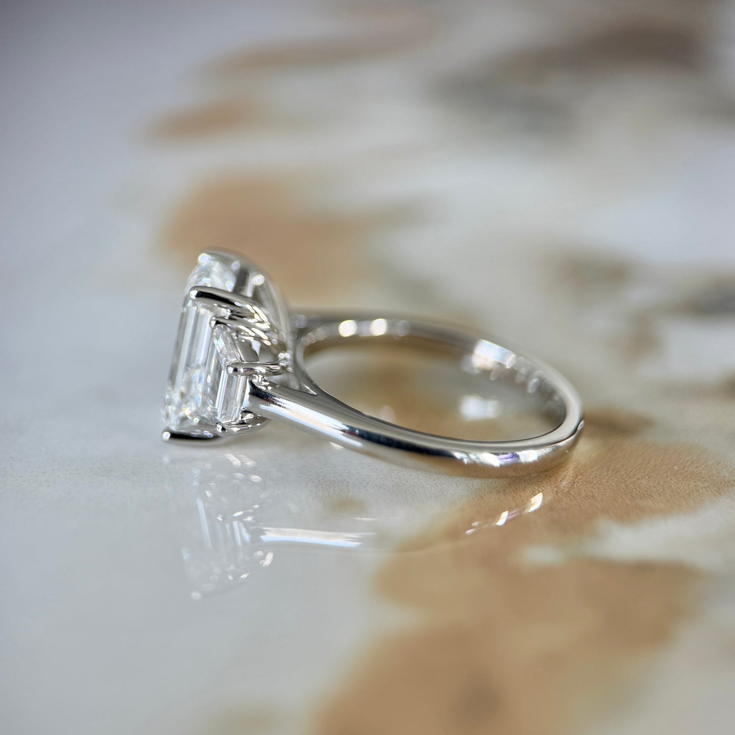 London Diamonds Classic Emerald and Trapezoids - 3ct+ (9.5mm+, D/E & VVS)