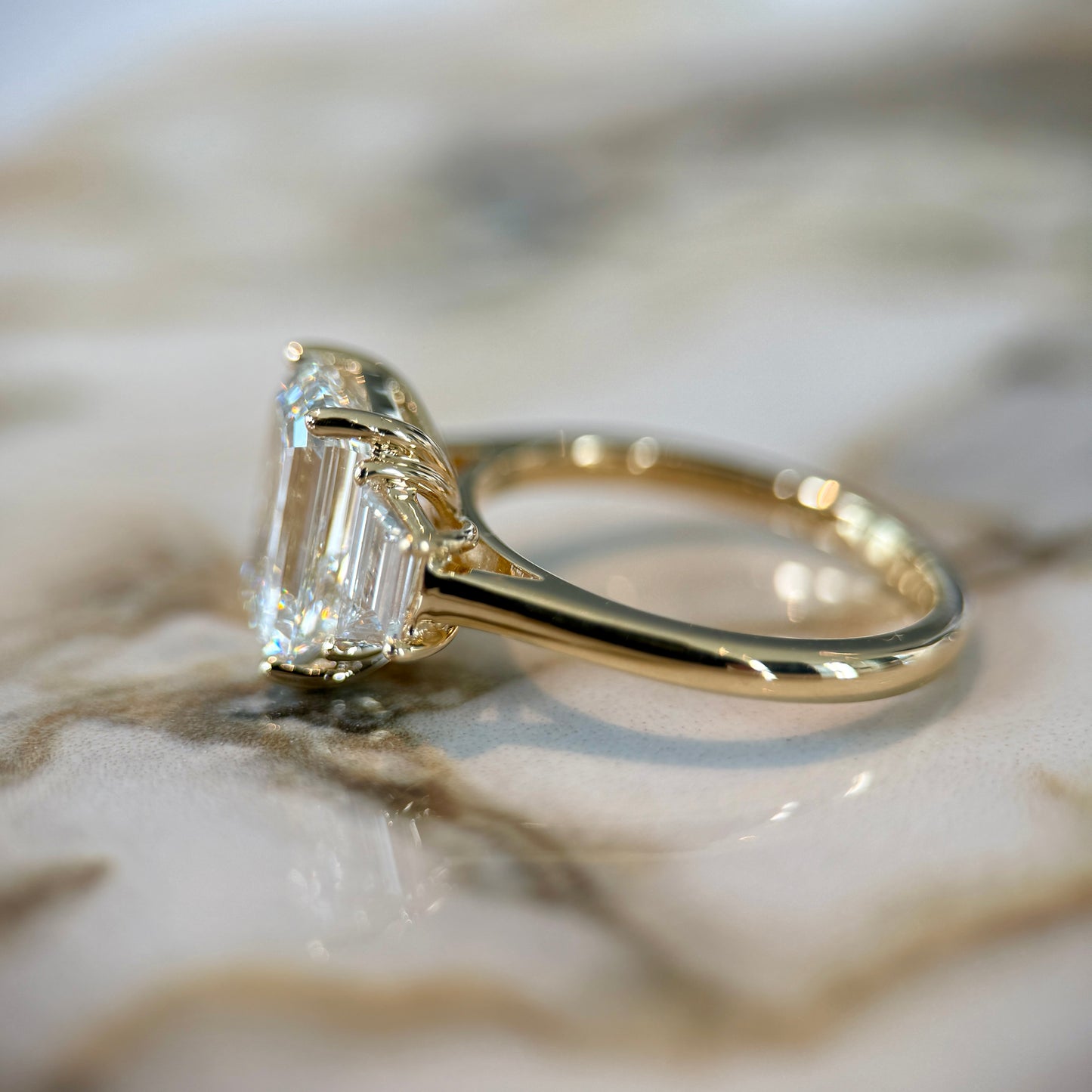 London Diamonds Classic Emerald and Trapezoids - 3ct+ (9.5mm+, D/E & VVS)