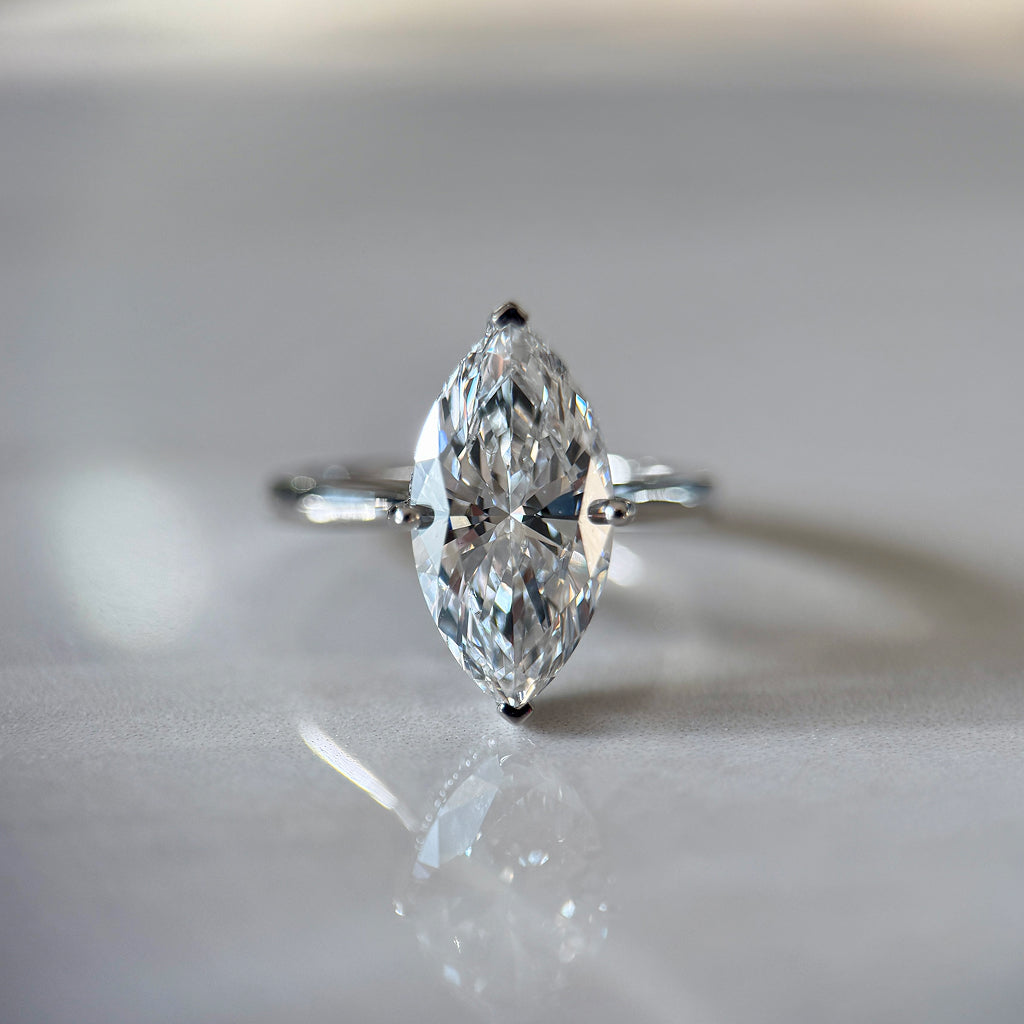 Classic Marquise Cut Hidden Halo - 3ct+ (14mm+, E/VS1+)