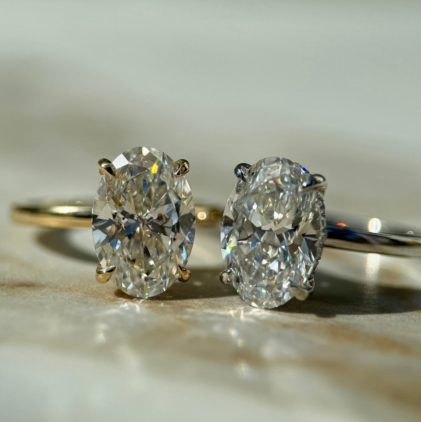 London Diamonds Classic Oval Cut Hidden Halo - 3ct+ (11.5mm+, E/VS1+)
