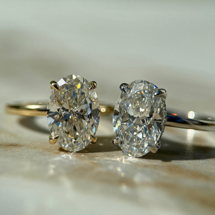 London Diamonds Classic Oval Cut Hidden Halo - 3ct+ (11.5mm+, E/VS1+)