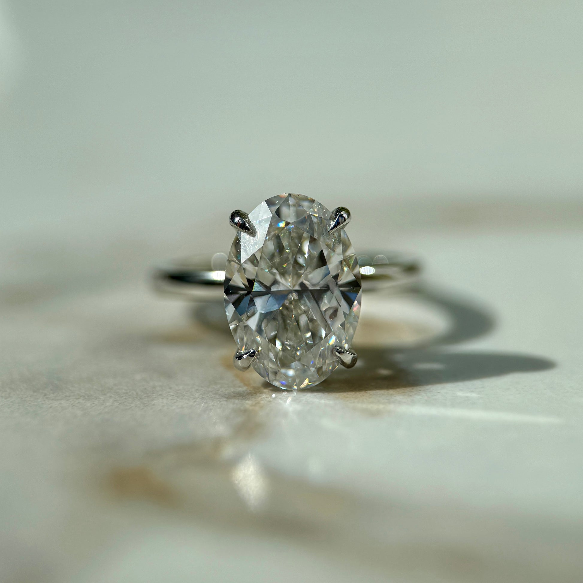 London Diamonds Classic Oval Cut Hidden Halo - 3ct+ (11.5mm+, E/VS1+)