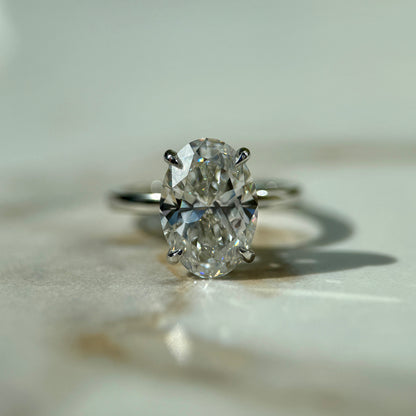 London Diamonds Classic Oval Cut Hidden Halo - 3ct+ (11.5mm+, E/VS1+)