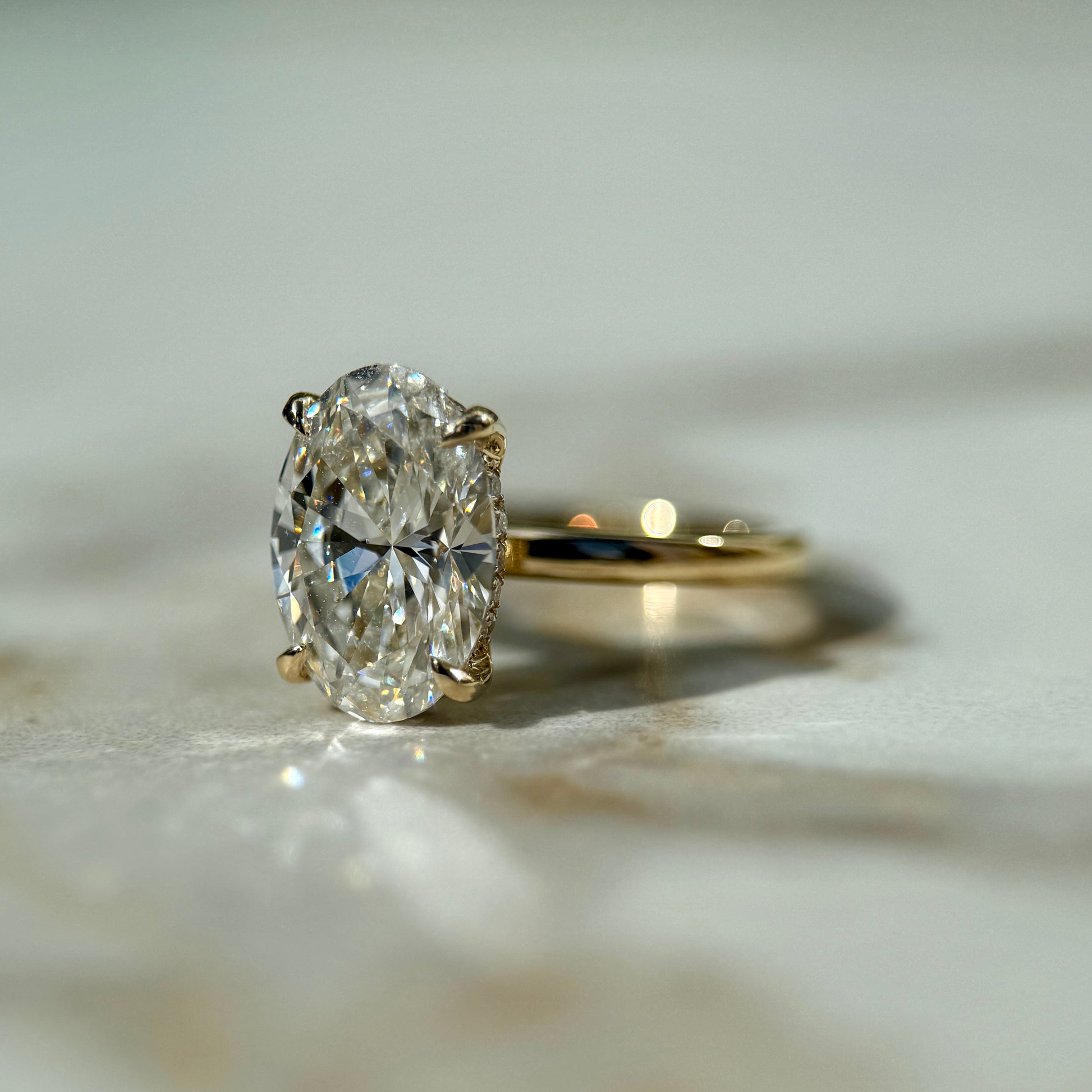 London Diamonds Classic Oval Cut Hidden Halo - 3ct+ (11.5mm+, E/VS1+)