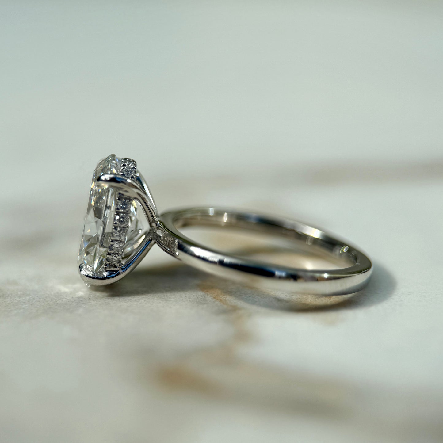 London Diamonds Classic Oval Cut Hidden Halo - 3ct+ (11.5mm+, E/VS1+)