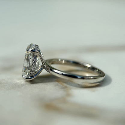 London Diamonds Classic Oval Cut Hidden Halo - 3ct+ (11.5mm+, E/VS1+)
