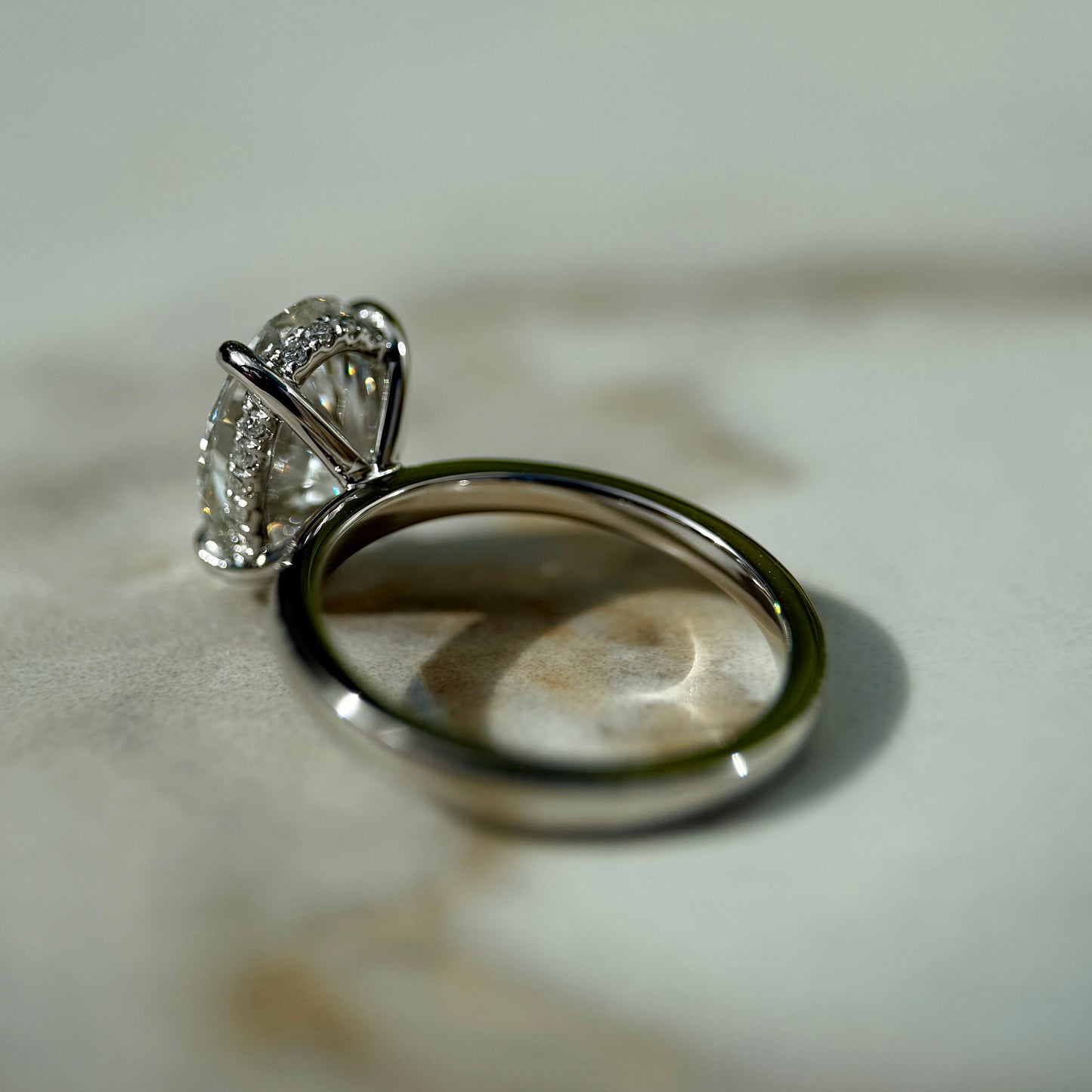 London Diamonds Classic Oval Cut Hidden Halo - 3ct+ (11.5mm+, E/VS1+)