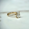 Classic Oval Cut Hidden Halo with Diamond Band - 1.50ct+ (9mm+, D/E & VVS)