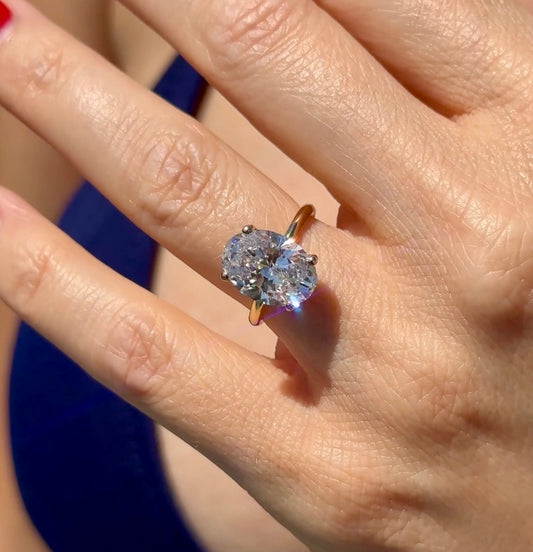 Classic Oval Cut Solitaire - 4ct+ (13mm+, D/E & VVS)