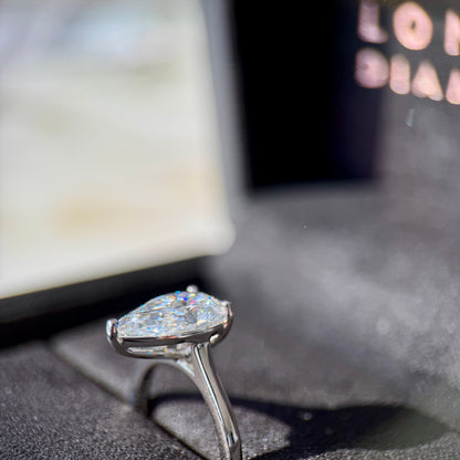 Classic Pear Cut Solitaire - 3ct+ (E/VS1+)