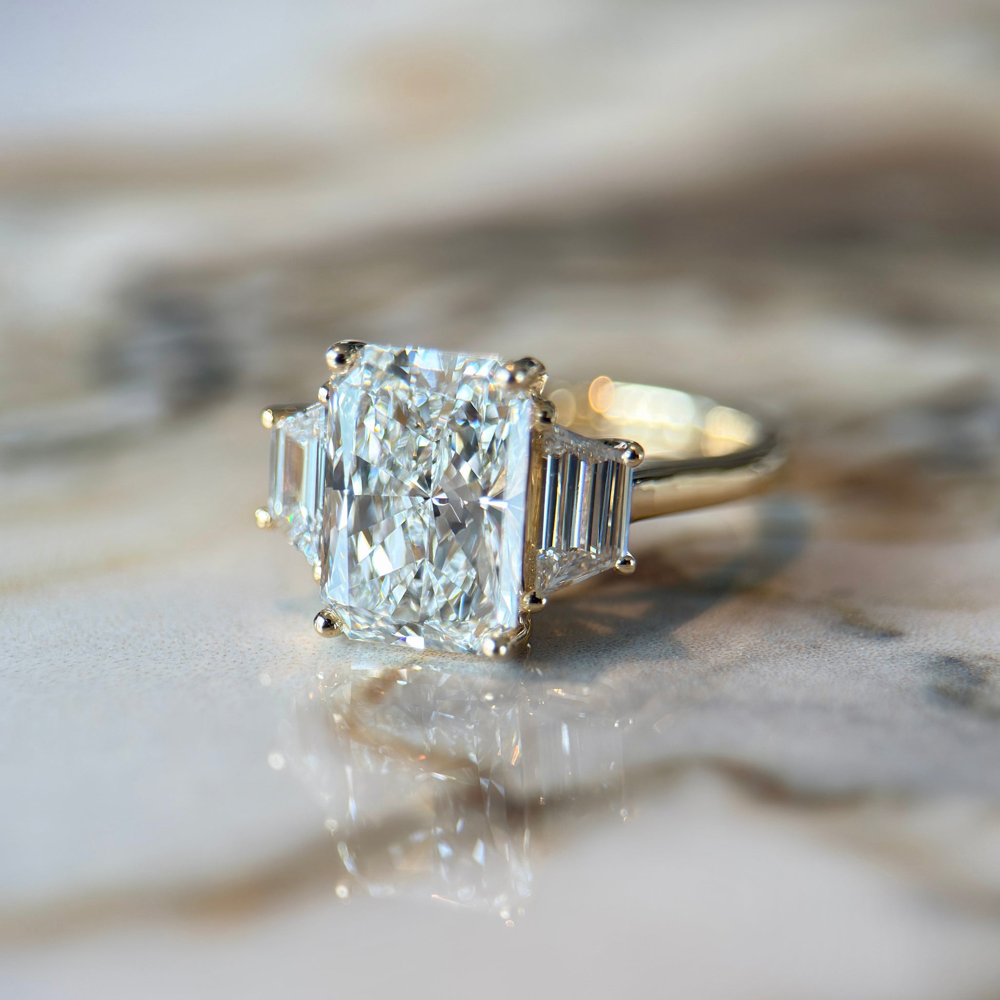 London Diamonds Classic Radiant and Trapezoids - 3ct+ (10mm+, D/E & VVS)