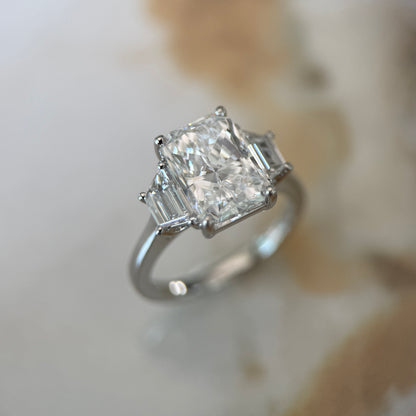 London Diamonds Classic Radiant and Trapezoids - 3ct+ (10mm+, D/E & VVS)