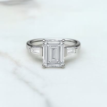 Classic Emerald and Tapering Baguettes - 2ct+ (8.5mm+, D/E & VVS)