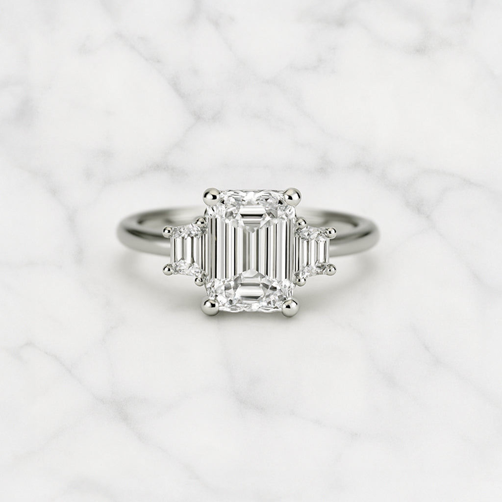 Classic Emerald and Trapezoids - 1.80ct+ (8.3mm+, D/E & VVS)