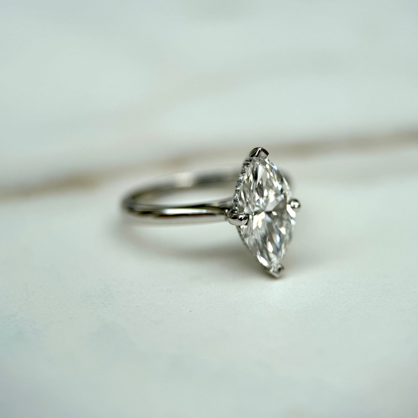 Classic Marquise Cut Hidden Halo - 1.50ct+ (11mm+, D/E & VVS)