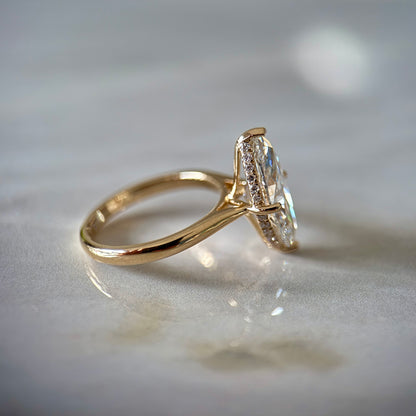 Classic Marquise Cut Hidden Halo - 3ct+ (14mm+, E/VS1+)