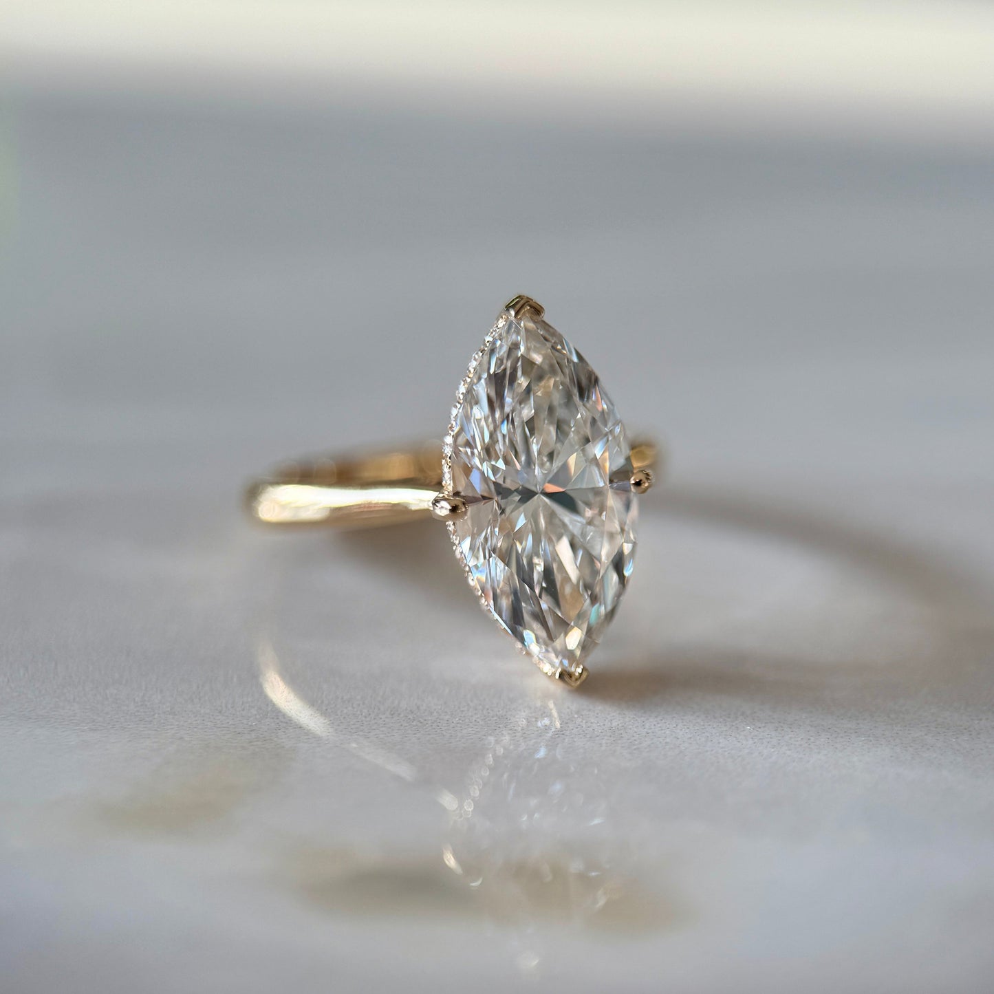 Classic Marquise Cut Hidden Halo - 3ct+ (14mm+, E/VS1+)