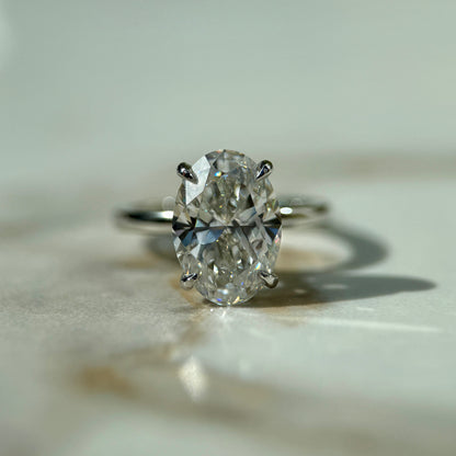 Classic Oval Cut Hidden Halo - 3.35ct+ (11.8mm+, E/VS1+)