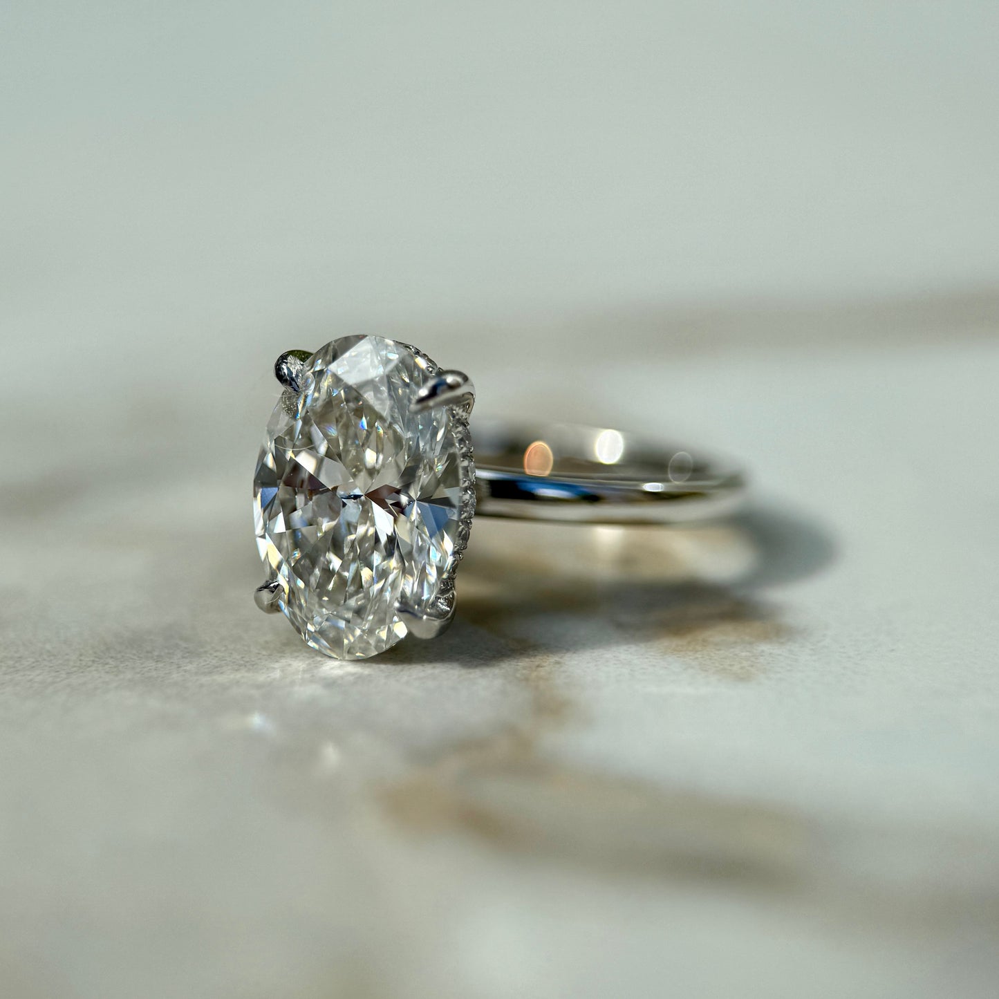 Classic Oval Cut Hidden Halo - 3.35ct+ (11.8mm+, E/VS1+)