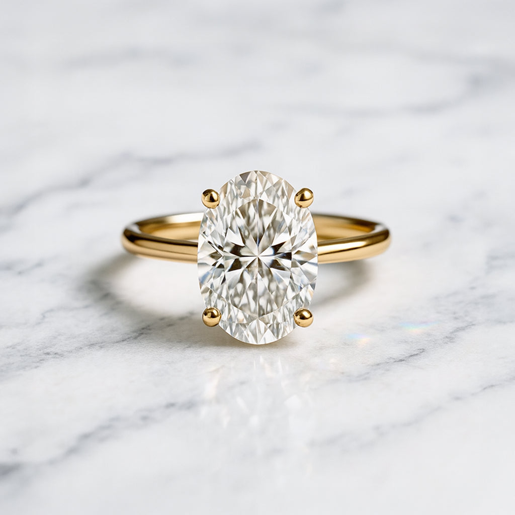 Classic Oval Cut Hidden Halo - 3ct+ (11.5mm+, D/E & VVS)