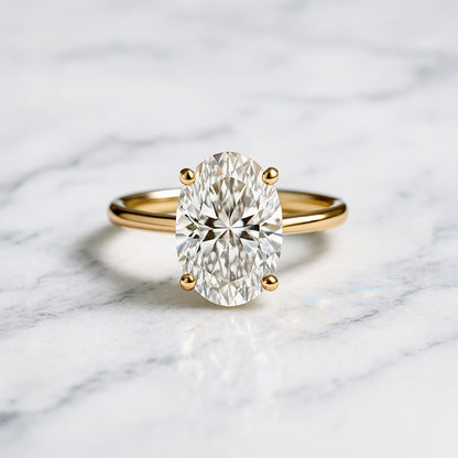 Classic Oval Cut Hidden Halo - 3ct+ (11.5mm+, D/E & VVS)