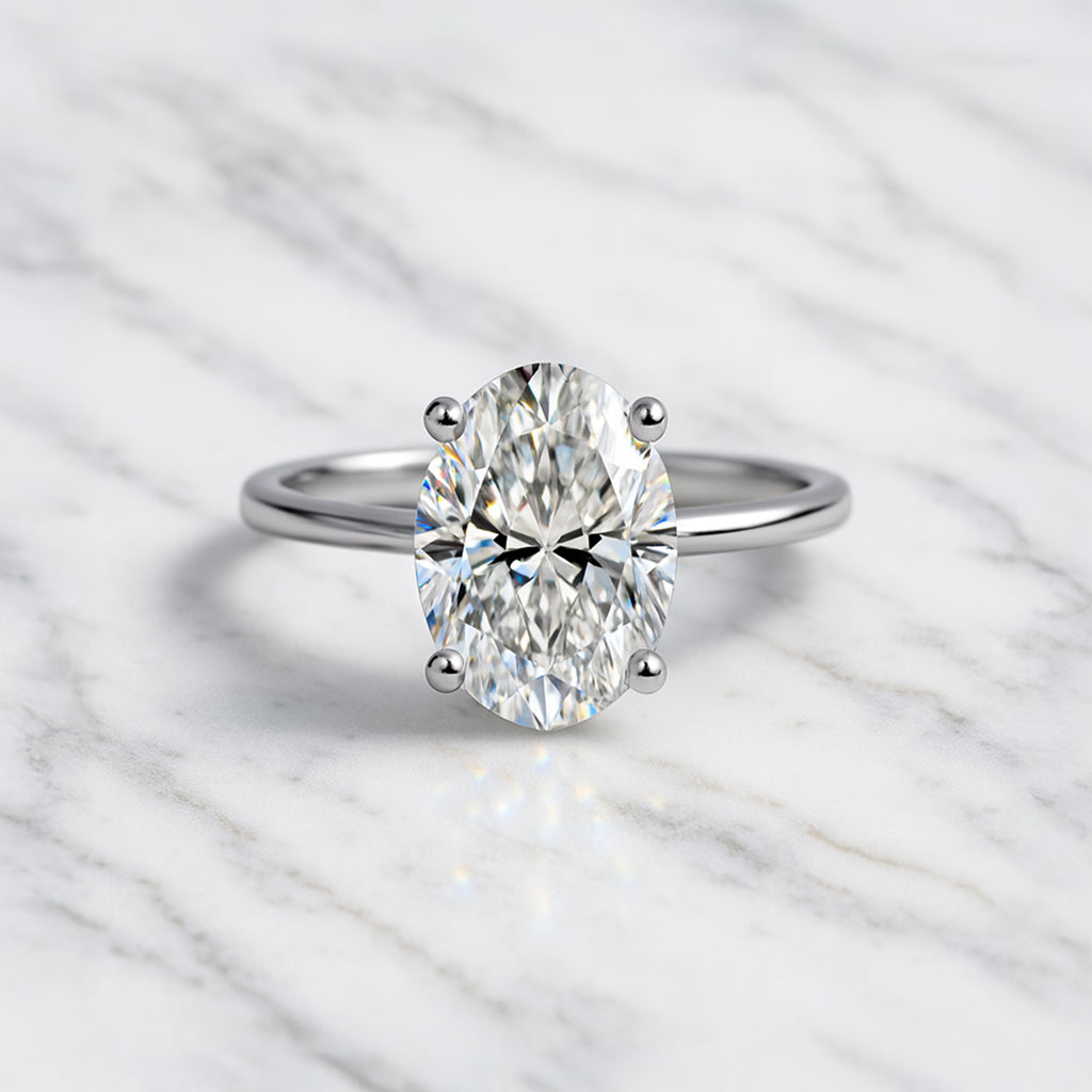 Classic Oval Cut Hidden Halo - 3ct+ (11.5mm+, D/E & VVS)