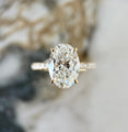 Classic Oval Cut Hidden Halo with Diamond Band - 3ct+ (11.5mm+, E/VS1+)