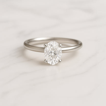 Classic Oval Cut Solitaire - 0.90ct+ (7.7mm+, D/E & VVS)