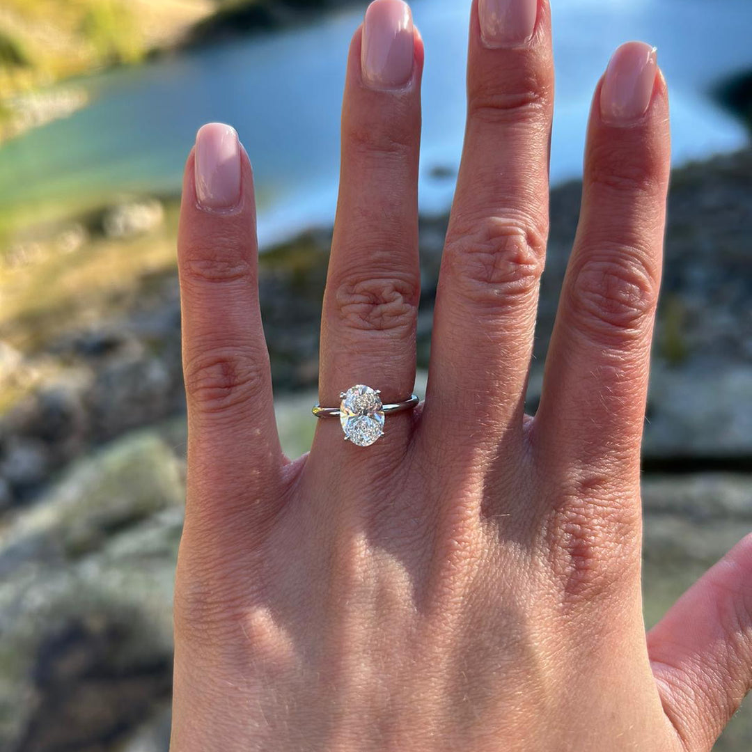 Classic Oval Cut Hidden Halo D/E VVS - Main Image